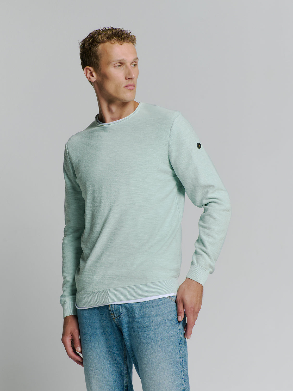 Pullover Crewneck Garment Dyed + Stone Washed