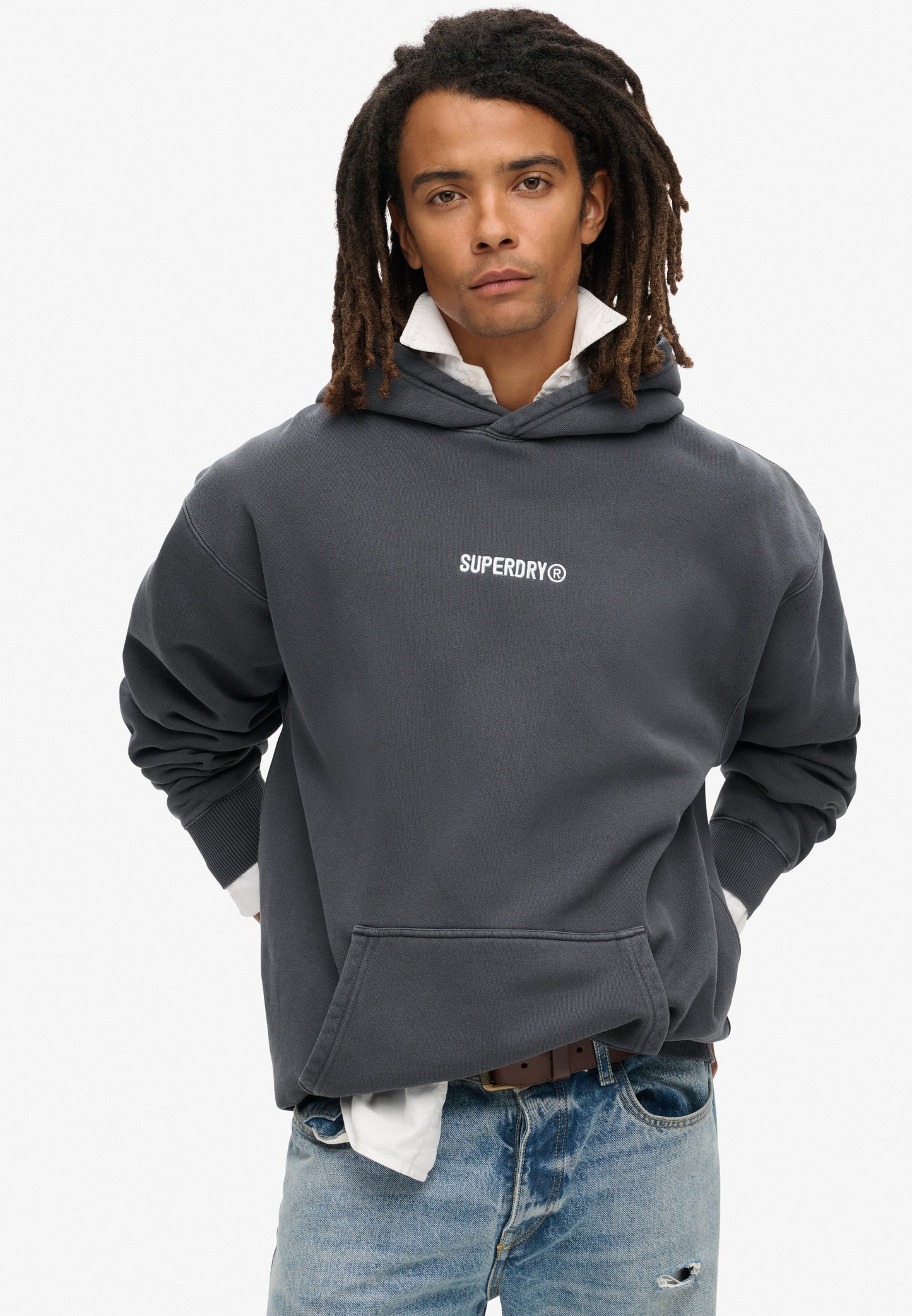 Hoodie mit lockerer Passform und Mikro-Logo