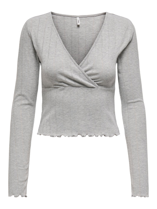ONLCARLOTTA L/S WRAP TOP JRS