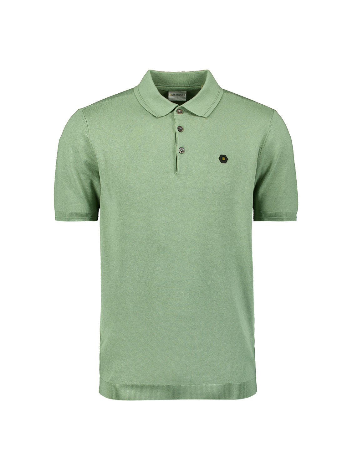 Pullover Short Sleeve Polo Button Solid