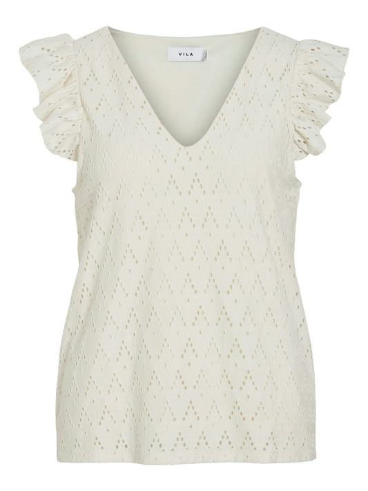 VIAMALINA V-NECK C/S TOP/PB