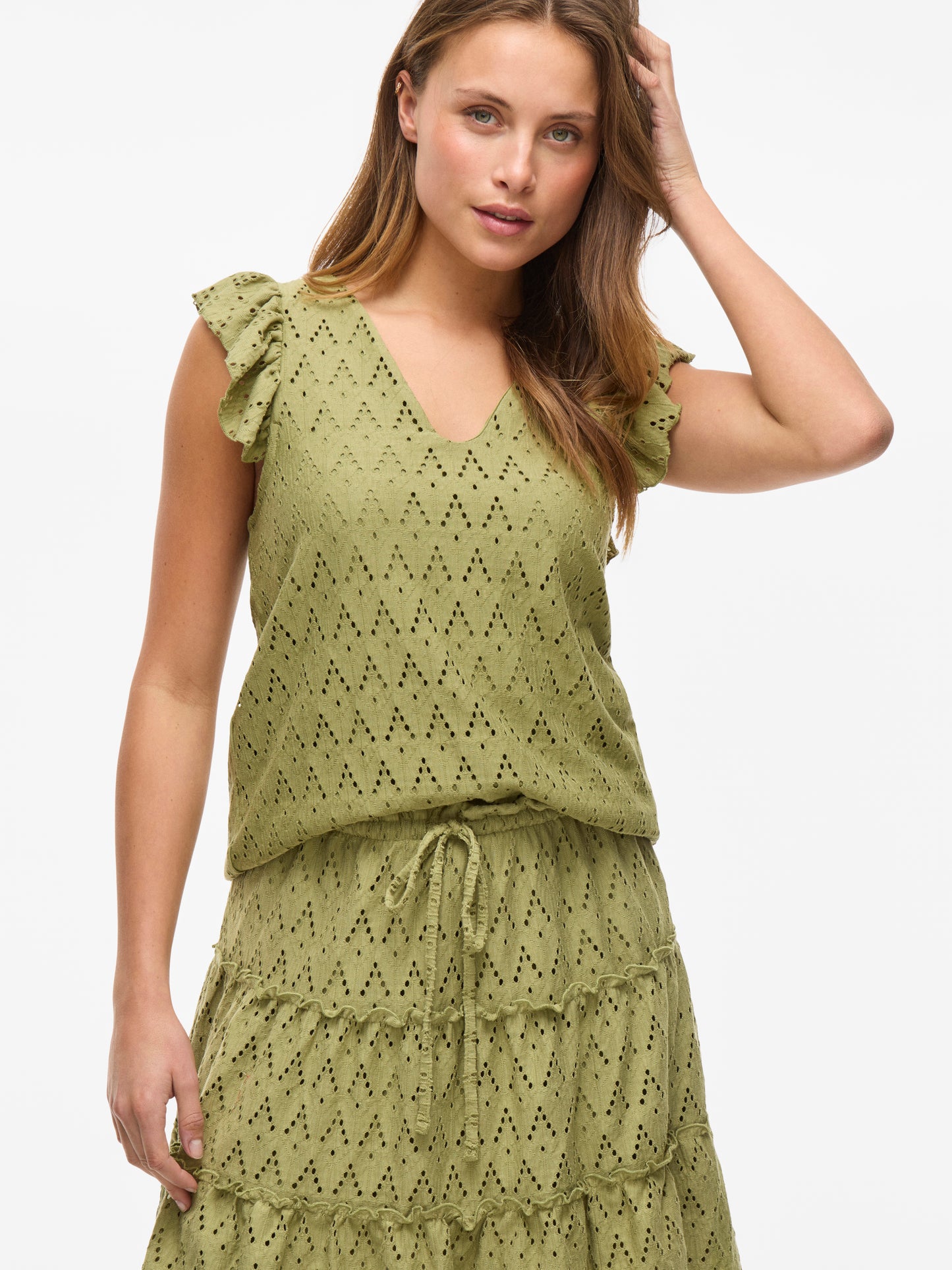 VIAMALINA V-NECK C/S TOP/PB