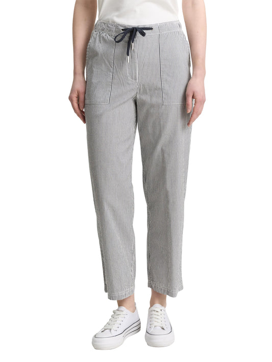 Seersucker Culotte Hose mit Kordelzug