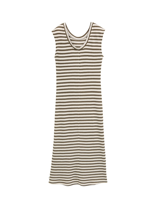 Midi-Kleid mit Streifenmuster