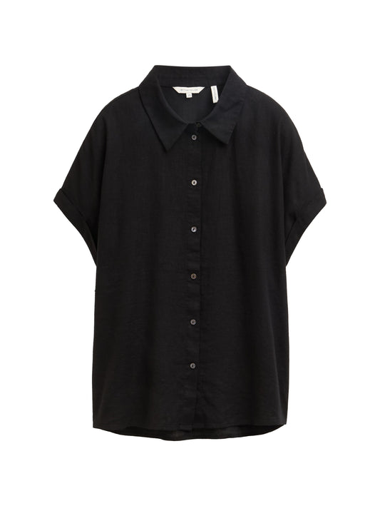 Loose Fit Bluse mit Leinenanteil