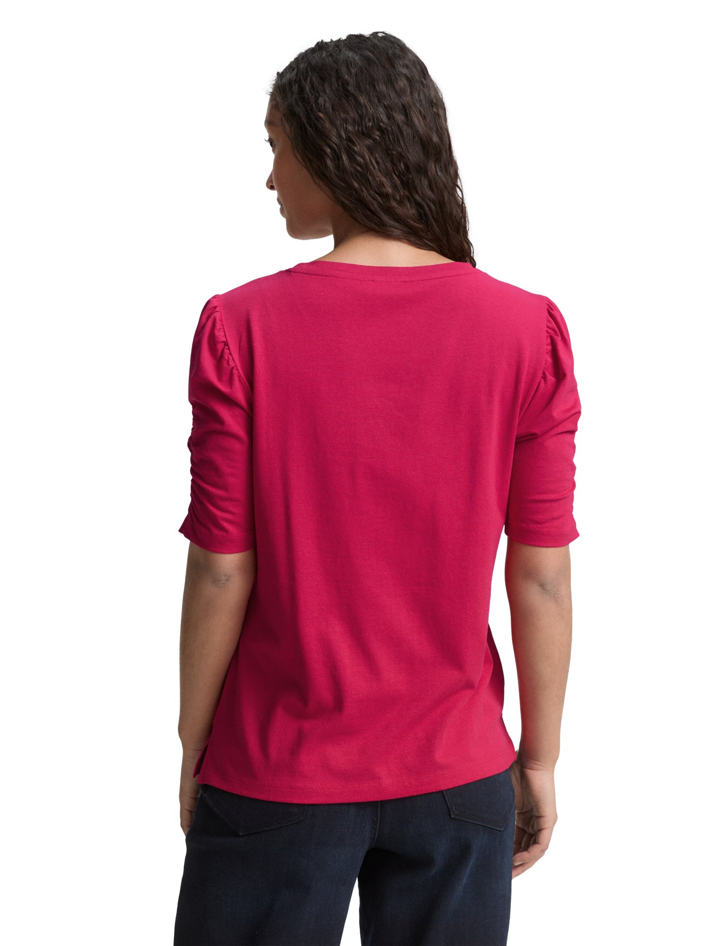 T-Shirt mit Raffärmeln
