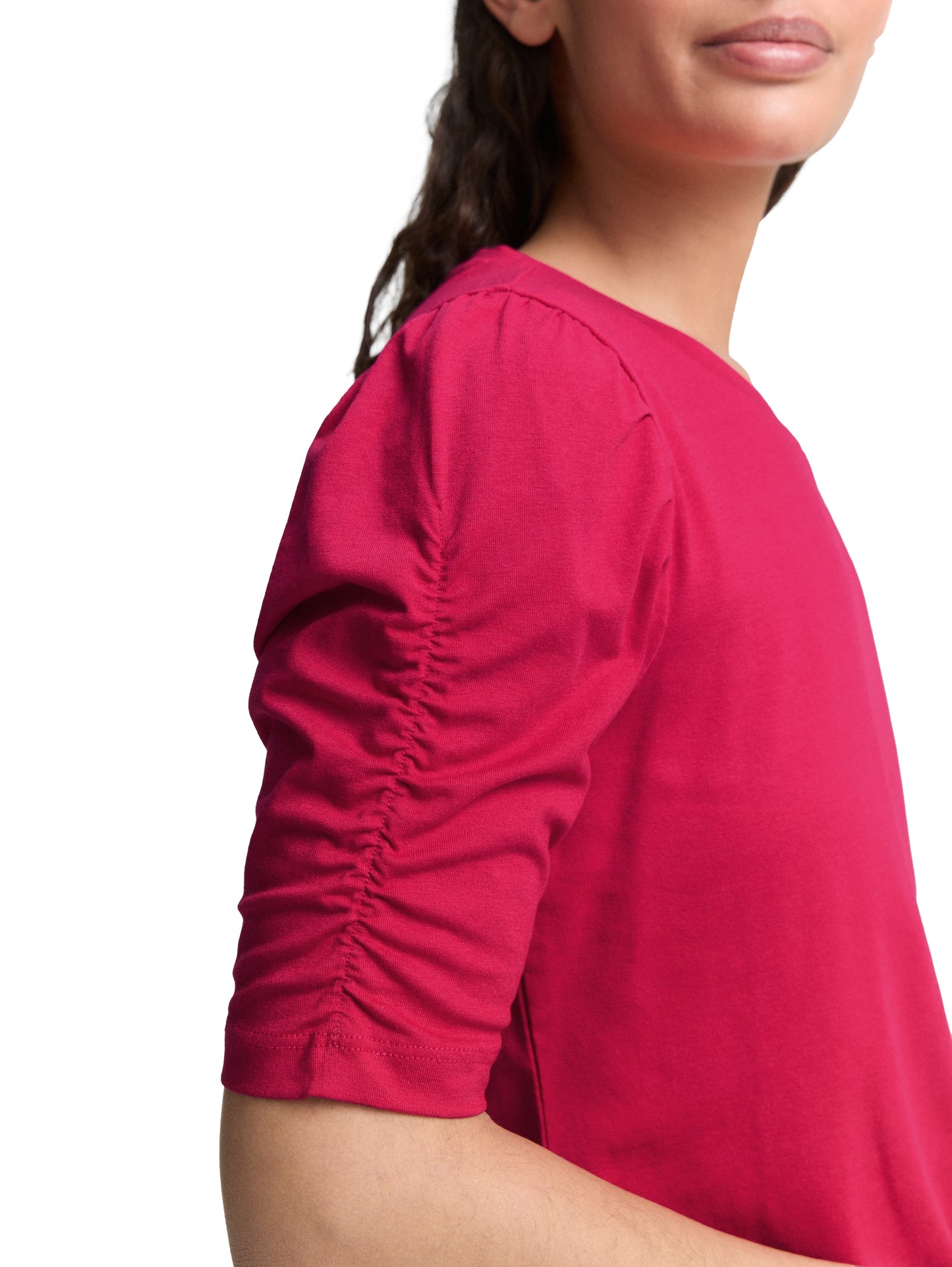 T-Shirt mit Raffärmeln