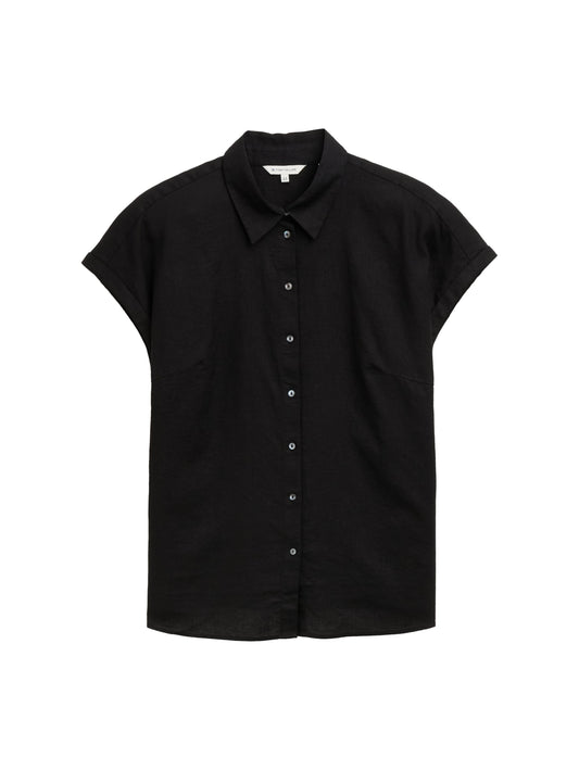 Plus Size - Loose Fit Bluse mit Leinenanteil