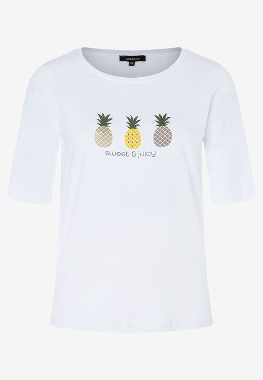 T-Shirt mit Ananas-Frontprint  weiß  Sommer-Kollektion