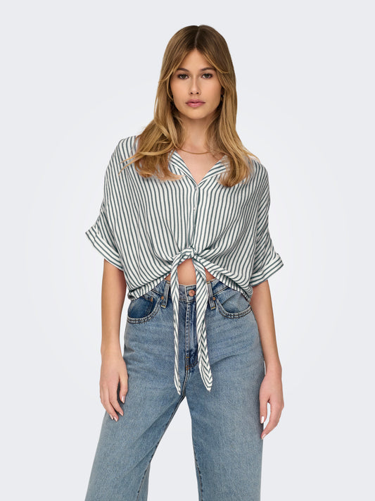 ONLPAULA LIFE S/S TIE SHIRT WVN NOOS