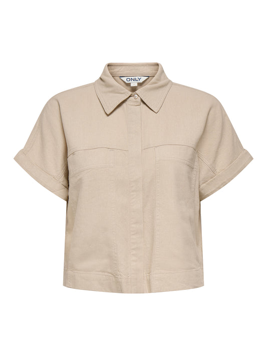ONLCARO S/S LINEN BL BOXY SHIRT CC PNT