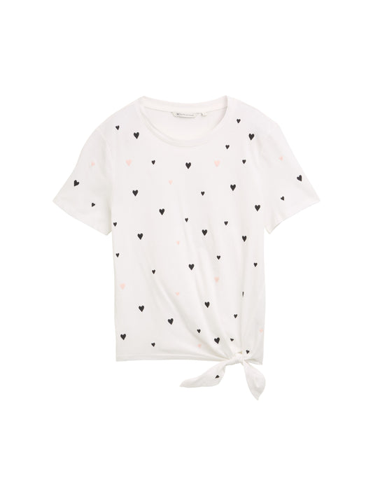 T-Shirt mit Herz-Stickerei