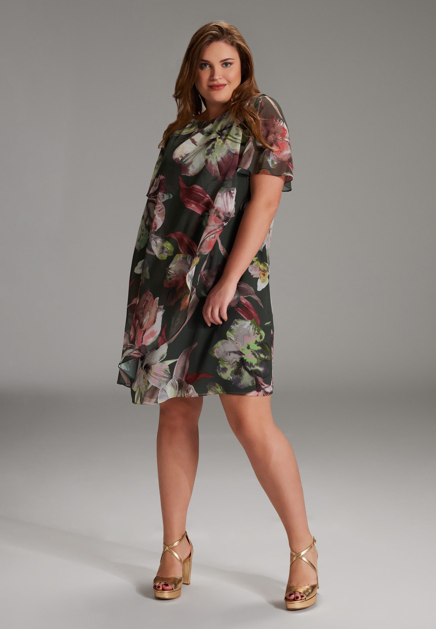 Curve / Hängerchen im Lagenlook aus nachhaltigem Chiffon mit Blumendruck