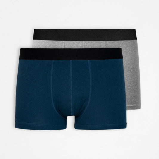 Boxershorts without Logo Men, 2pcs, Navy/Grey
