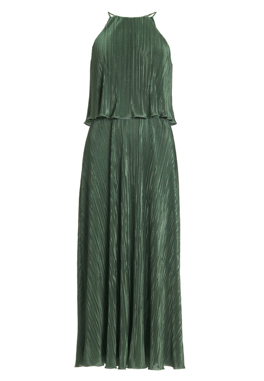 Pop-Over Midi Kleid aus Plissee Jersey