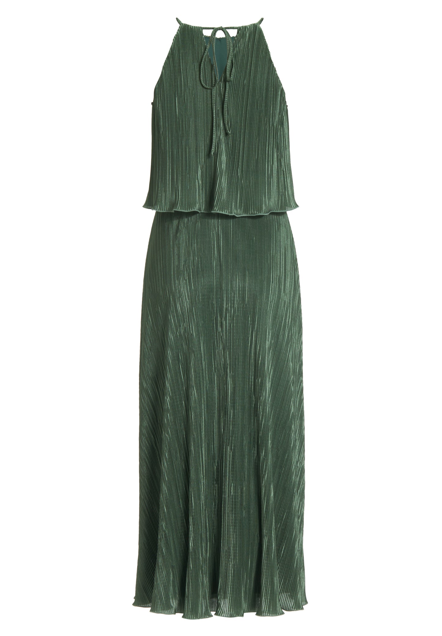 Pop-Over Midi Kleid aus Plissee Jersey