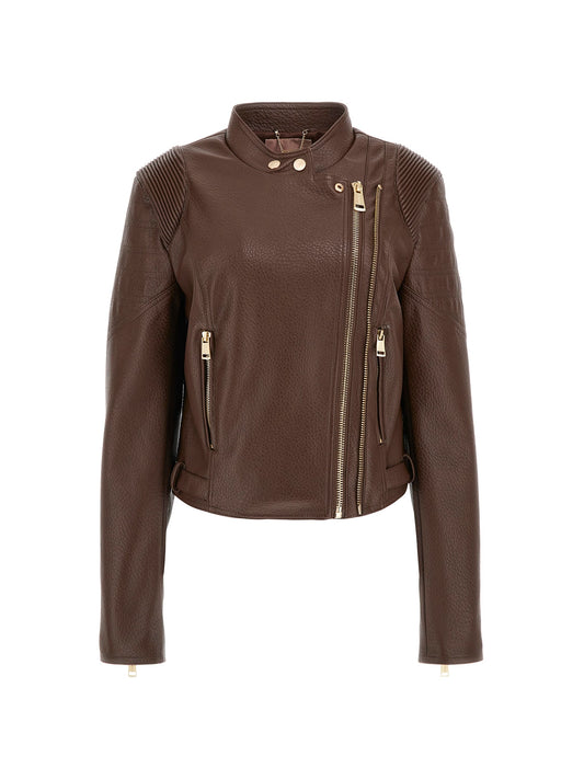 JEANNINE PU STITCHED JACKET