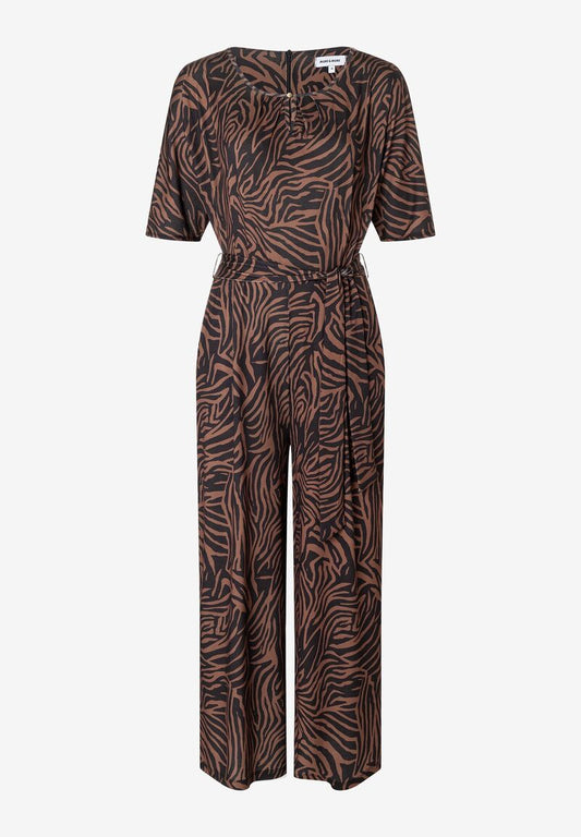 Jersey-Jumpsuit mit Animalprint