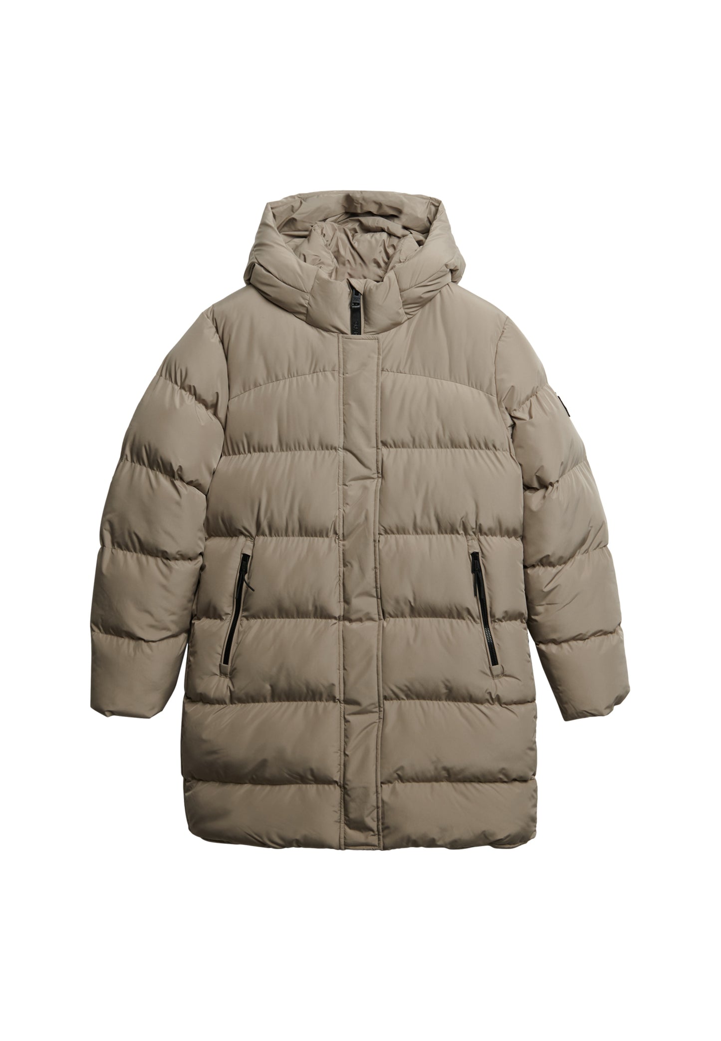 Sportliche, mittellange Steppjacke mit Kapuze