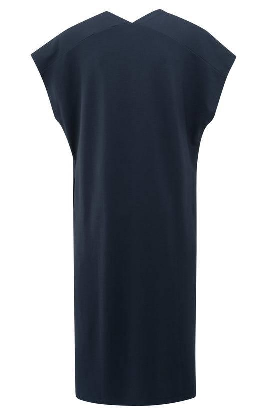 Kleid mit V-Ausschnitt, TOTAL ECLIPSE BLUE