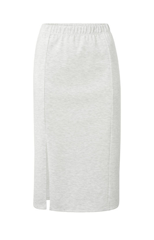 Midirock mit Schlitz, GREY MELANGE