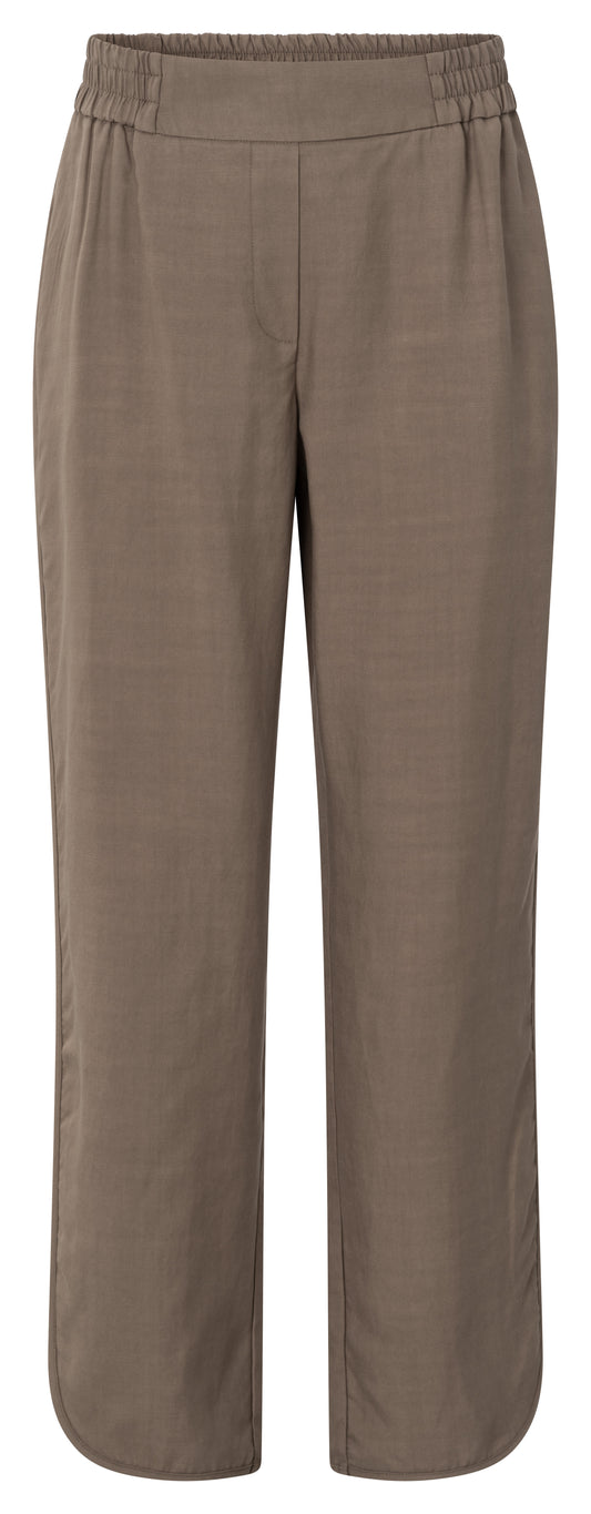Hose mit elastischem Bund, GREYISH BROWN