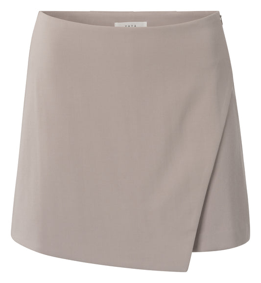 Miniskort in Wickeloptik, MILK BROWN