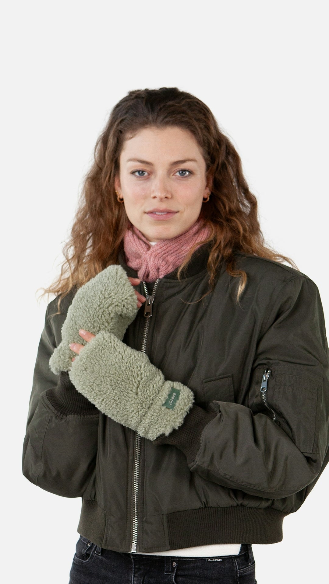 Bantota Fingerless Gloves, stone