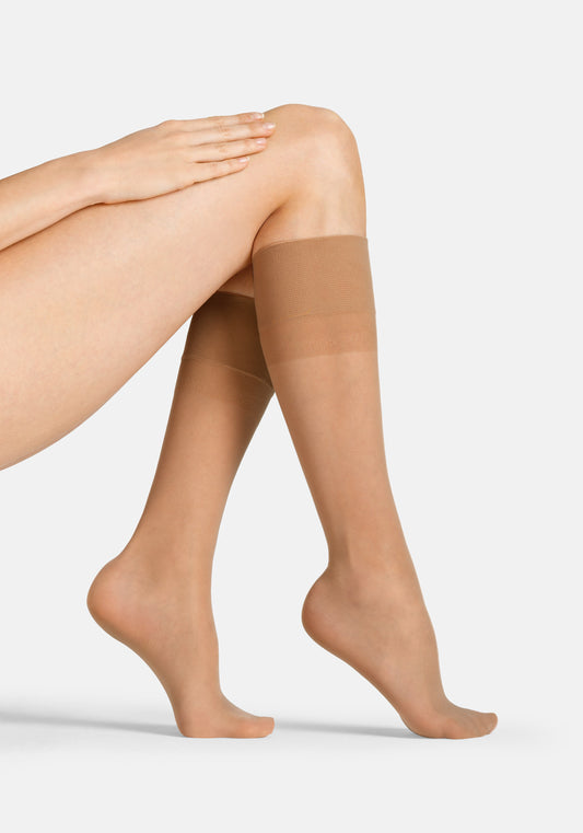 Basic everyday transparent Kneehighs 20DEN 2p
