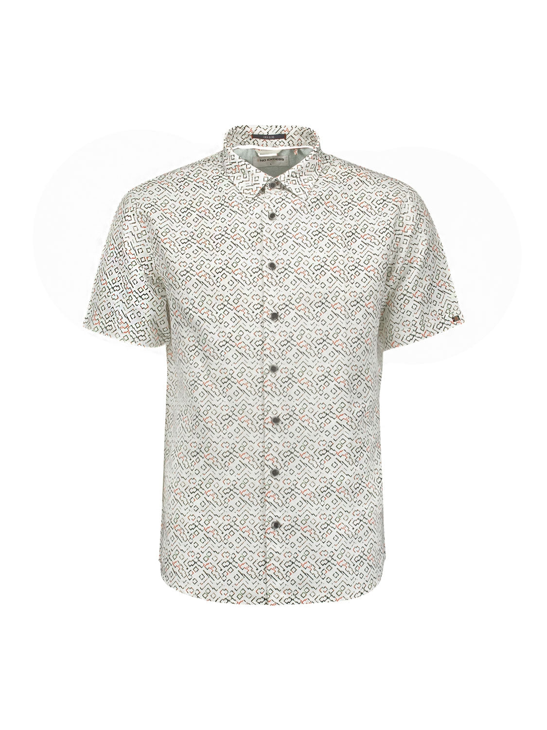 Shirt Short Sleeve Allover Printed With Linen