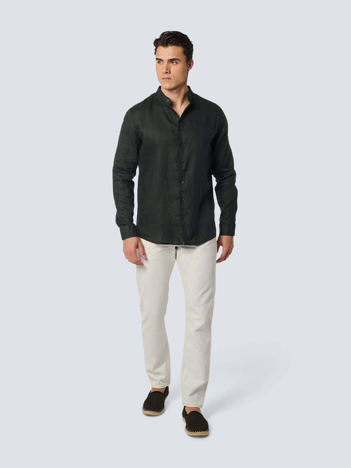 Shirt Granddad Linen Solid