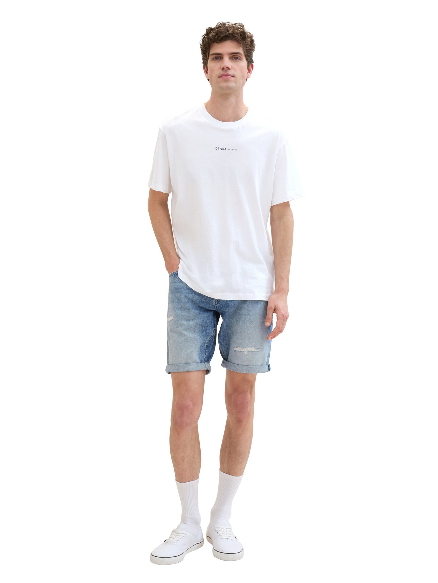 Regular Shorts mit recycelter Baumwolle