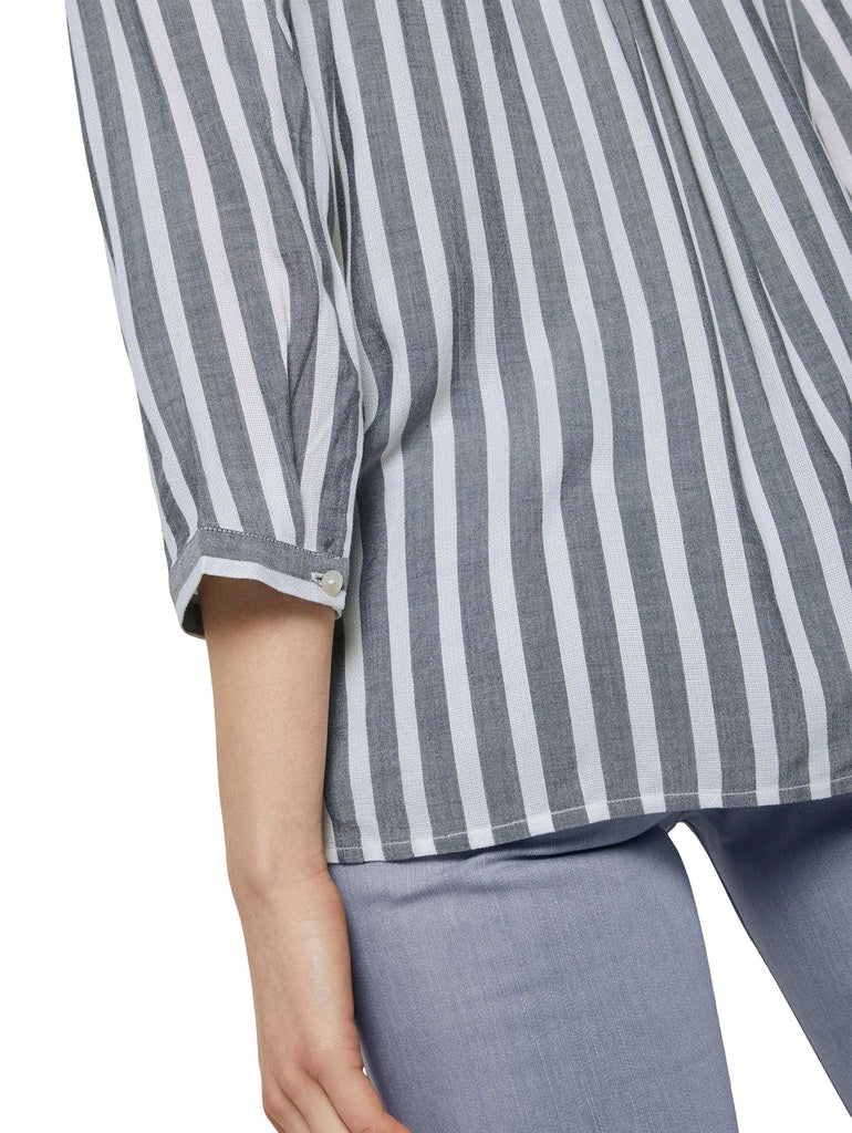 blouse striped, offwhite navy vertical stripe