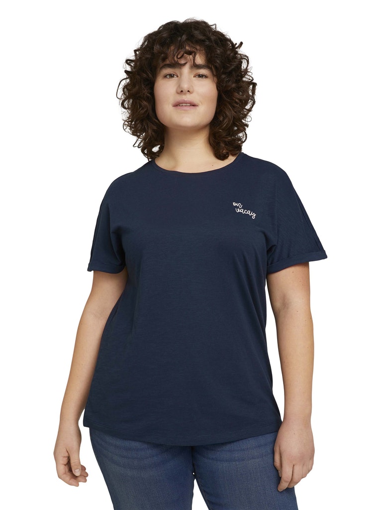 T-shirt chest embroidery, Sky Captain Blue