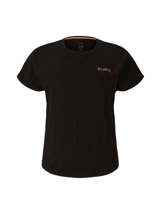 T-shirt chest embroidery, deep black