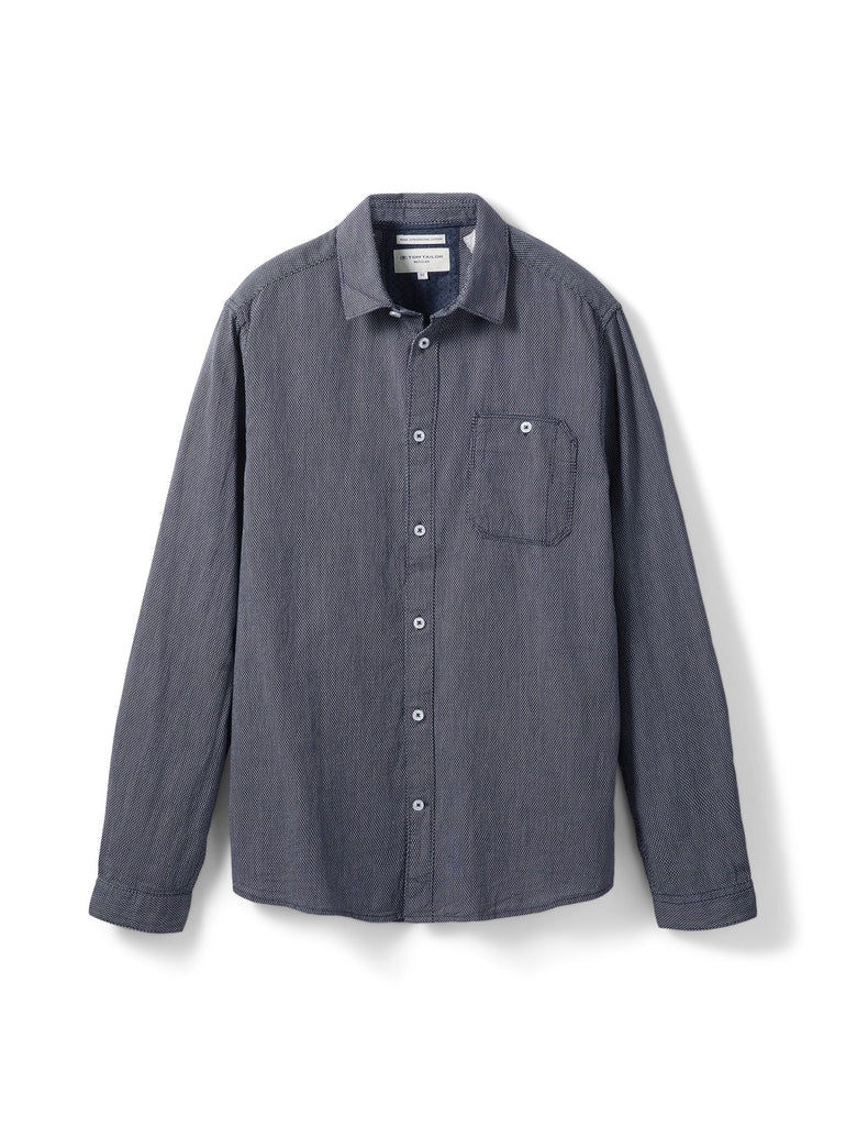 structured shirt, navy white structure