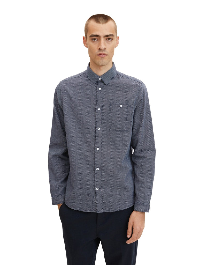 structured shirt, navy white structure