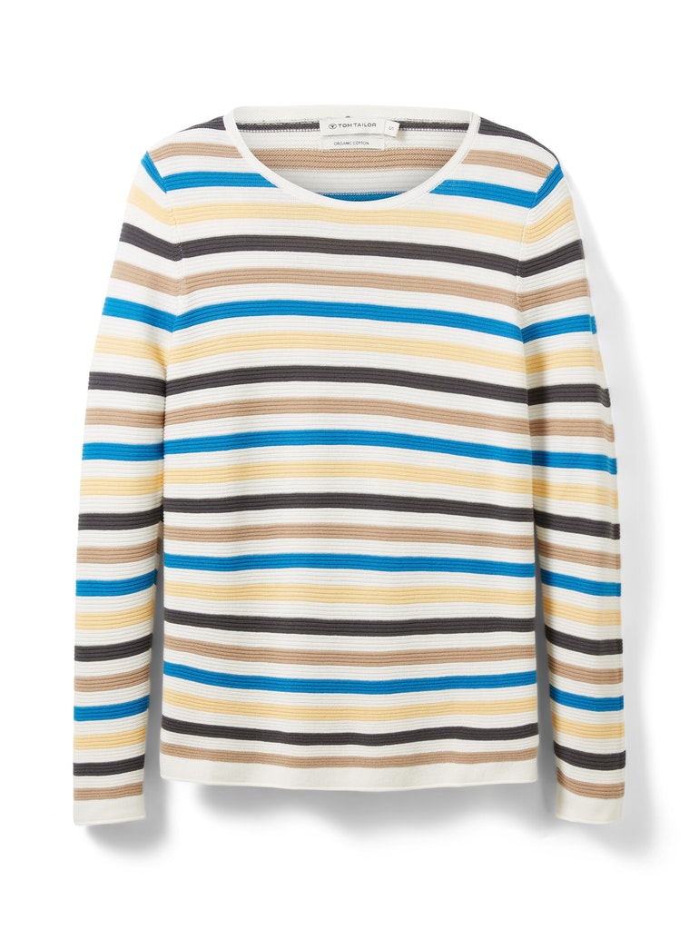 sweater new ottoman, blue multicolor stripe