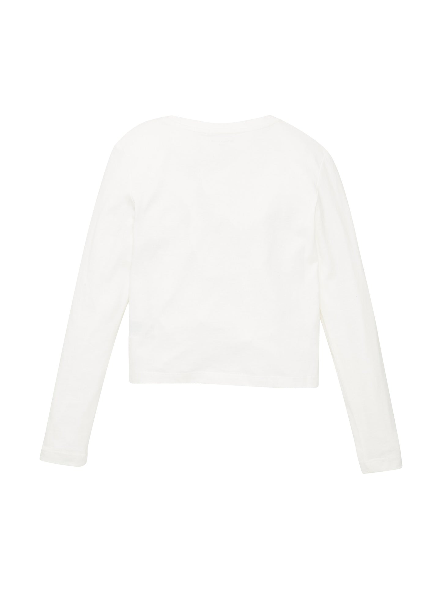 cropped printed longsleeve, Whisper White