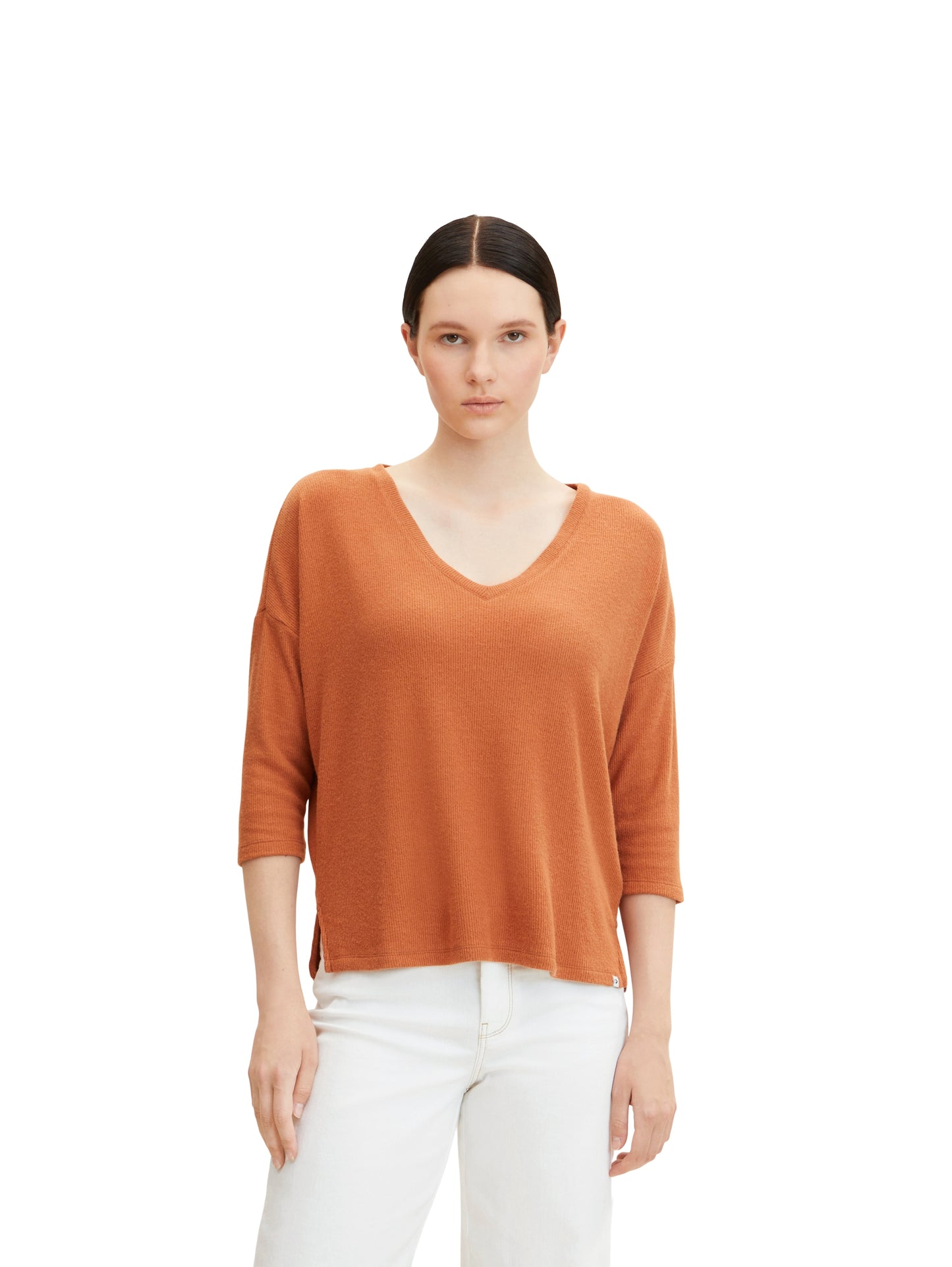 Loose Fit Shirt mit Rippstruktur