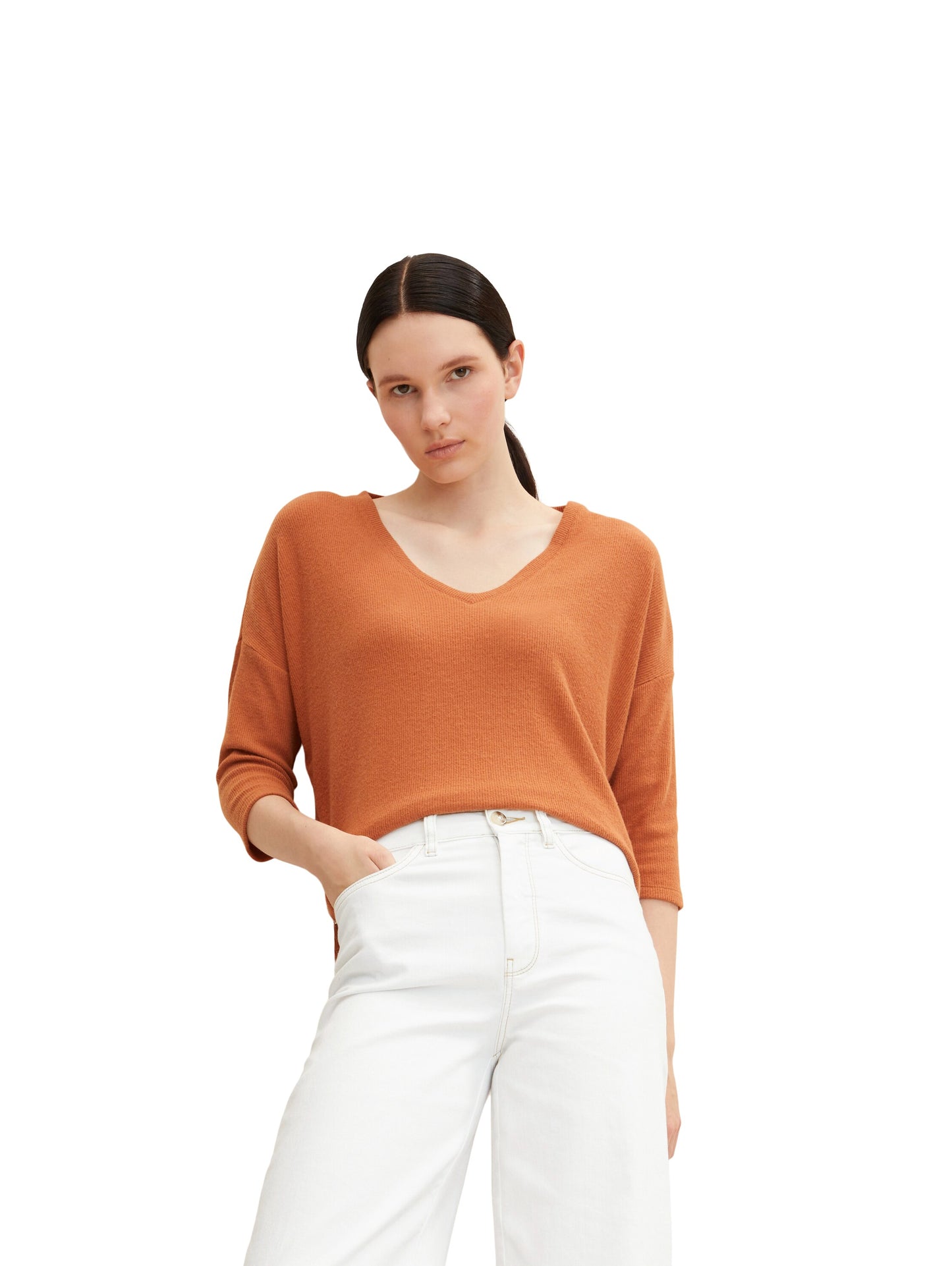 Loose Fit Shirt mit Rippstruktur