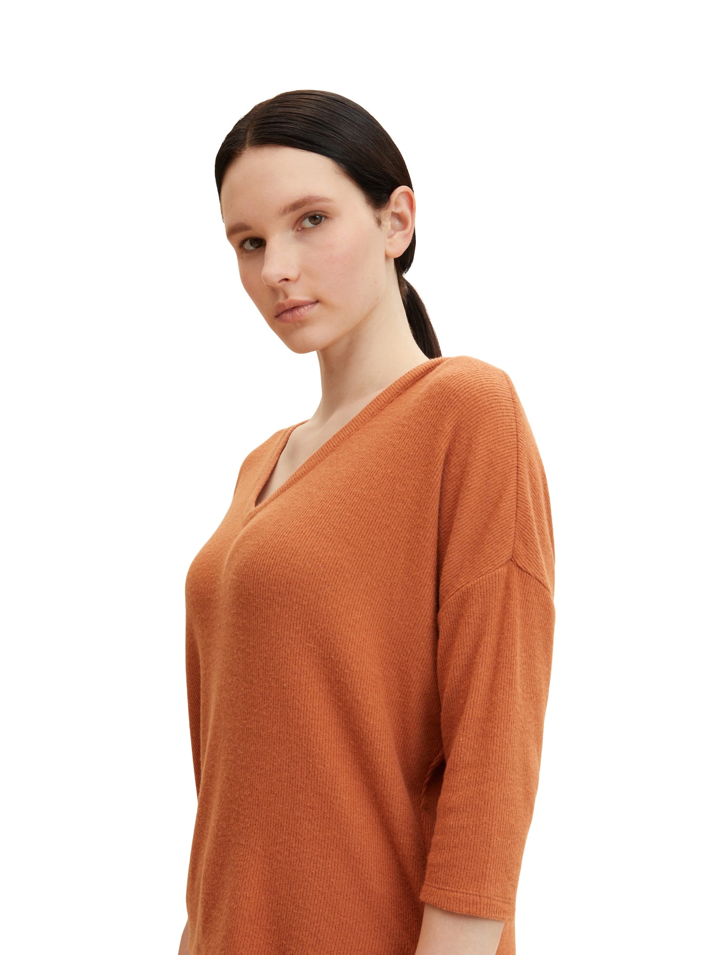 Loose Fit Shirt mit Rippstruktur