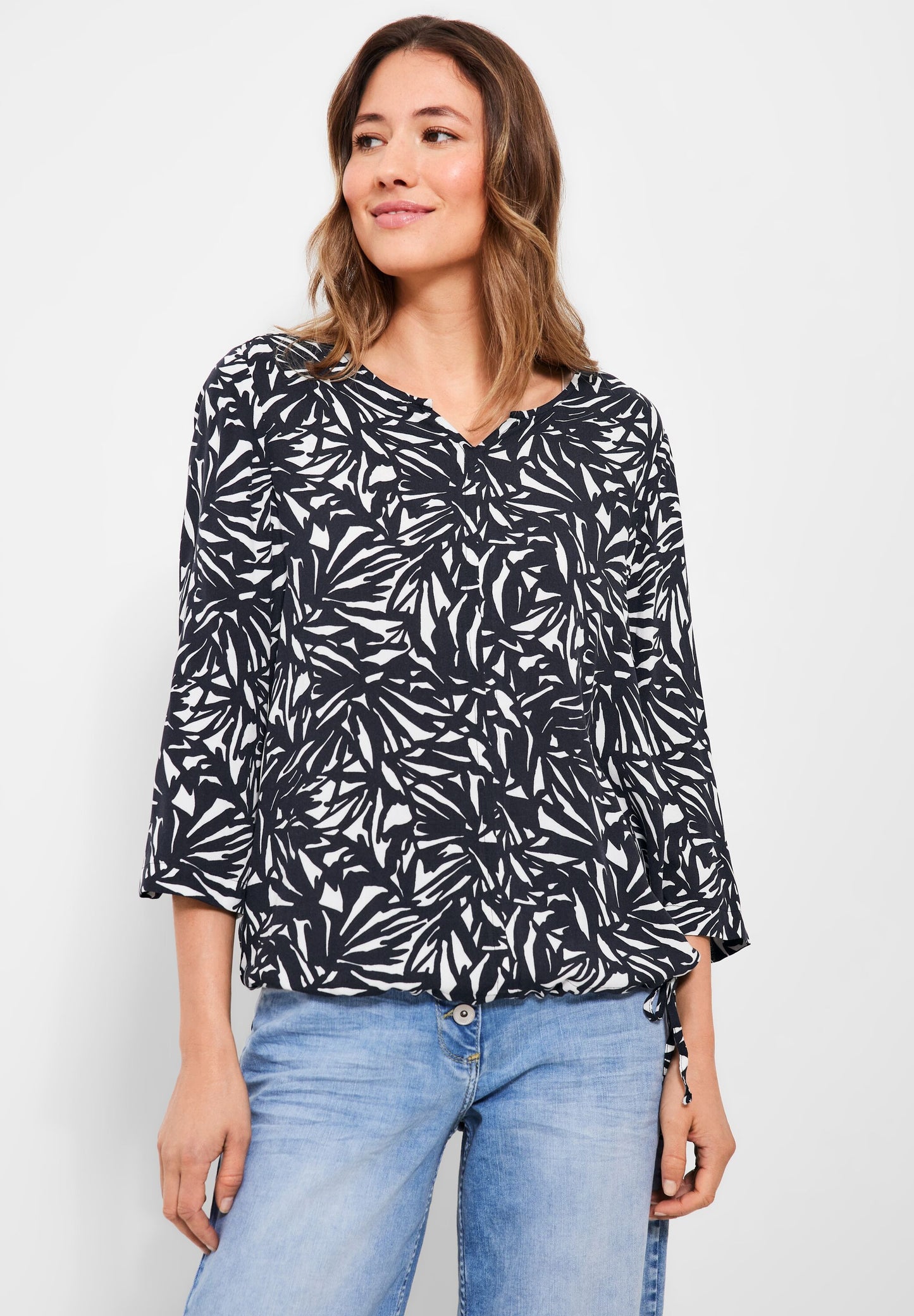 Print Bluse mit 3/4 Ärmel