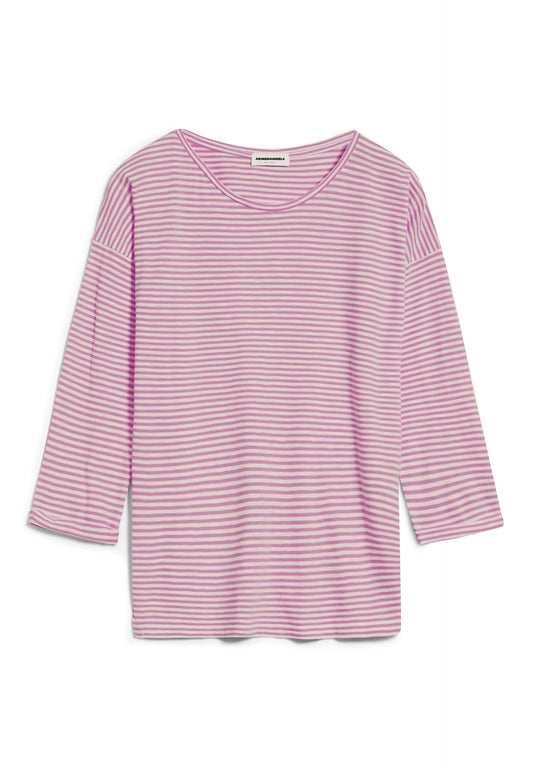 SIANAA LOVELY STRIPES Shirts Longsleeve Streifen, raspberry pink-oatmilk