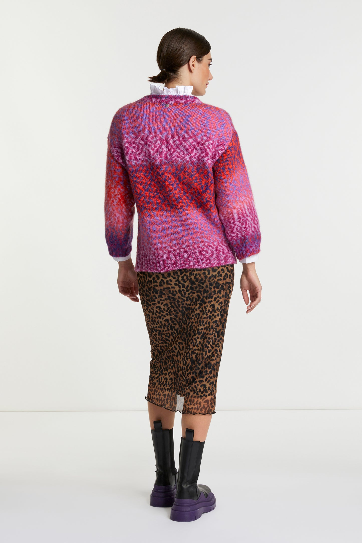 crew-neck print yarn