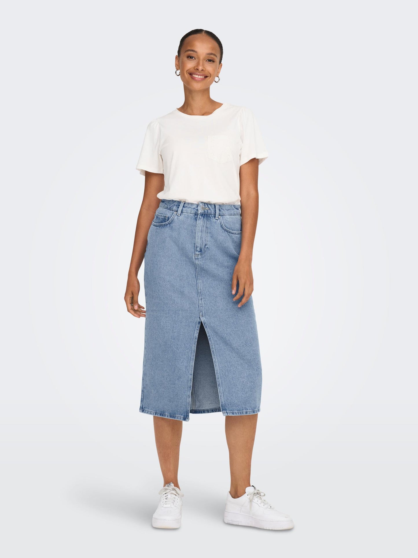 ONLBIANCA MIDI SKIRT DNM REA NOOS