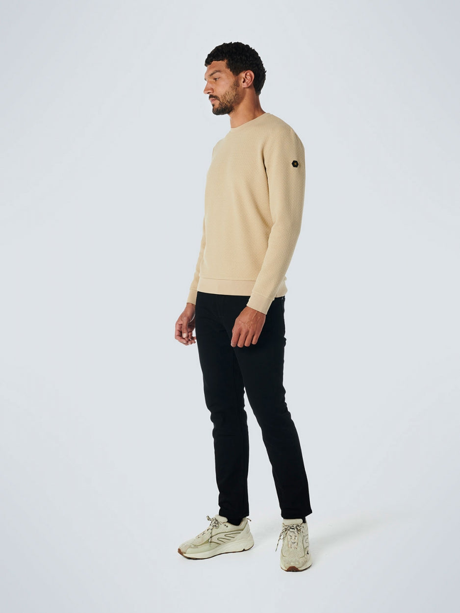 Sweater Crewneck Double Layer Jacquard Stretch