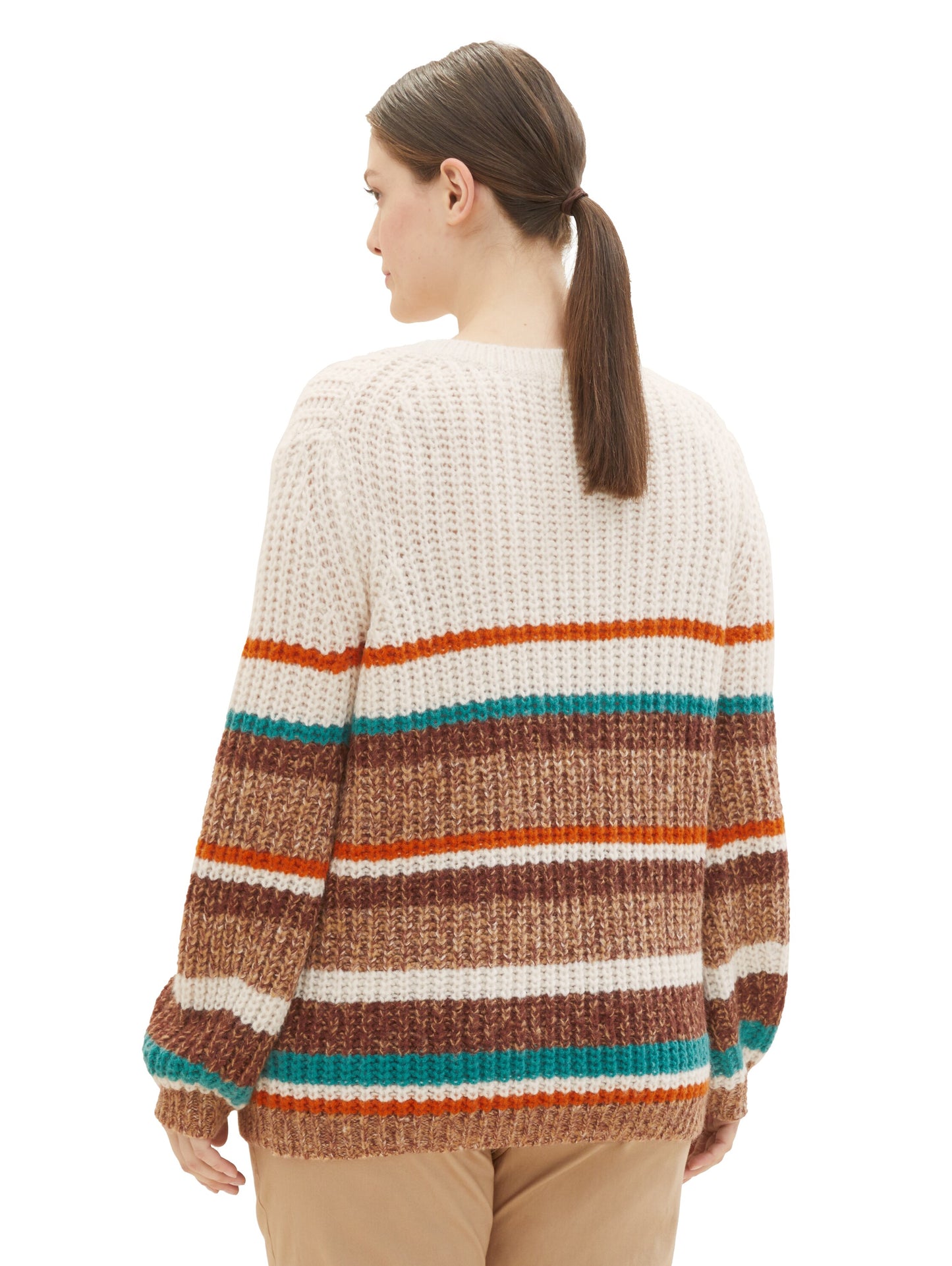 Plus - Gestreifter Strickpullover