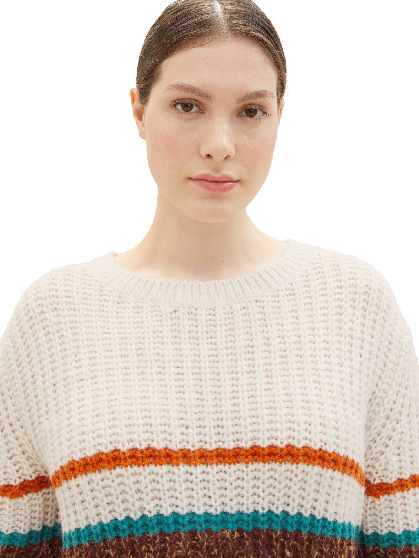 Plus - Gestreifter Strickpullover