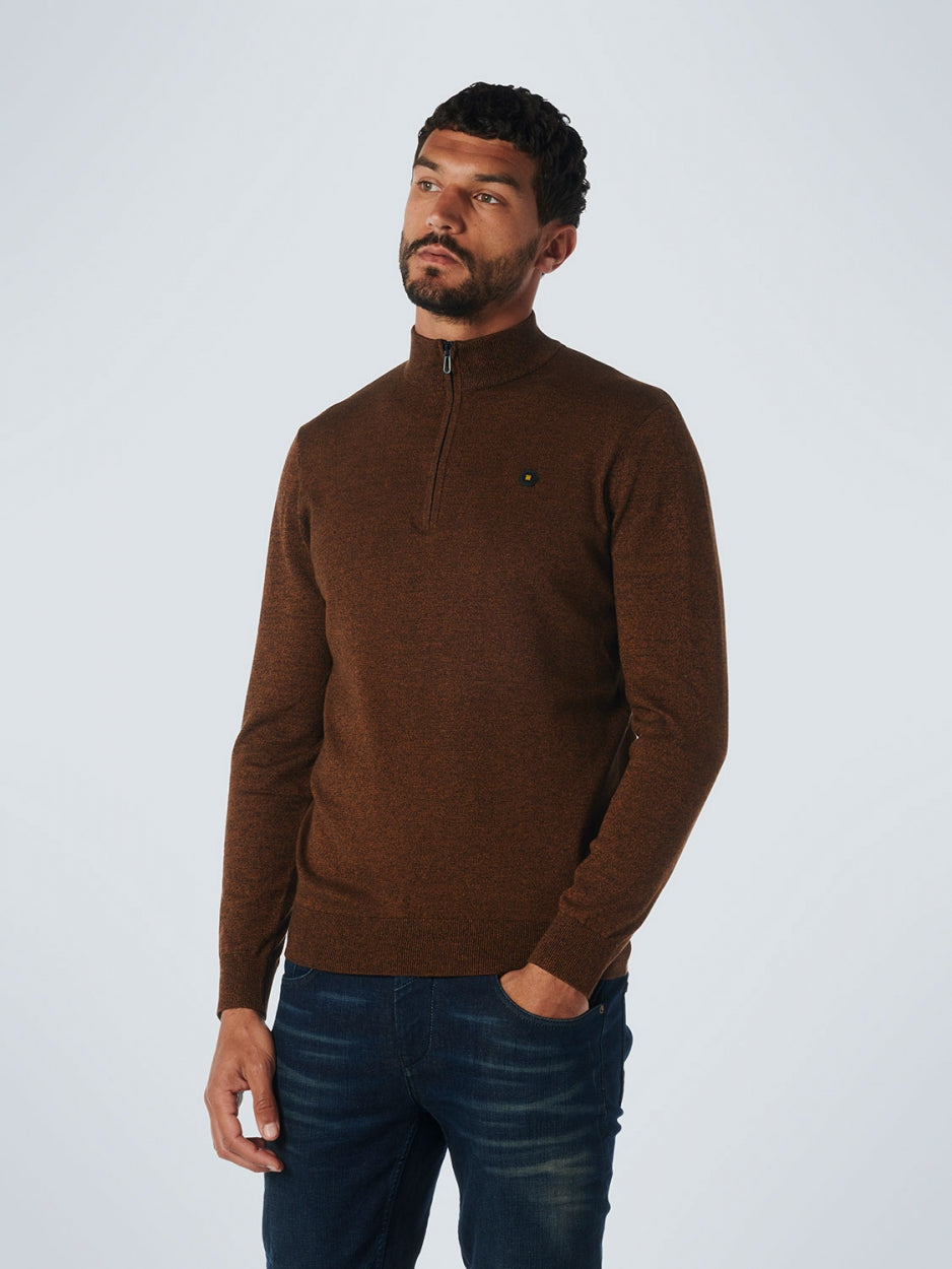 Pullover Half Zip 2 Coloured Melange